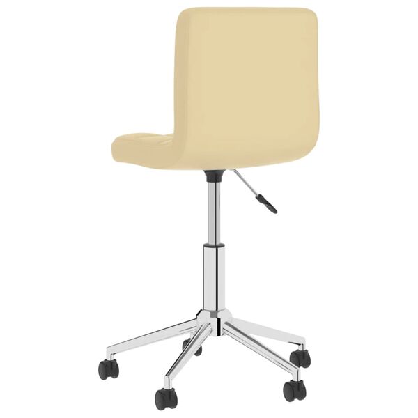 vidaXL Cadeira de jantar girat&oacute;ria couro artificial cor creme