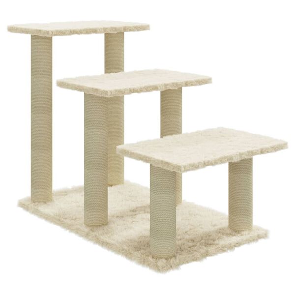 vidaXL &Aacute;rvore para gatos c/ postes arranhadores sisal 50,5 cm cor creme