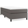 vidaXL Cama com molas/colch&atilde;o 90x200 cm couro artificial cinzento