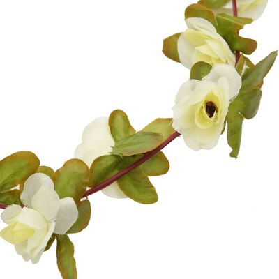 vidaXL Grinaldas de flores artificiais 6 pcs 250 cm branco