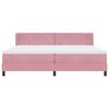 vidaXL Cama Box com colch&atilde;o com cabeceira Rosa 200 x 200 cm Poli&eacute;ster