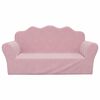 vidaXL Sofá infantil de 2 lugares, pelúcia macia rosa