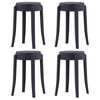 vidaXL Bancos empilh&aacute;veis 4 pcs pl&aacute;stico preto