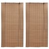 vidaXL Estores de rolo bambu 2 pcs 120 x 220 cm