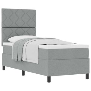 vidaXL Cama Box com colch&atilde;o Cinzento-claro 80 x 200 cm tecido