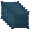 vidaXL Capa almofada 6 unid. HOUTEN Azul 80 x 80 cm Veludo