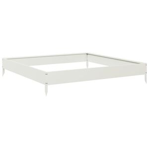 vidaXL Canteiro elevado de jardim 100x100x18,5 cm a&ccedil;o branco