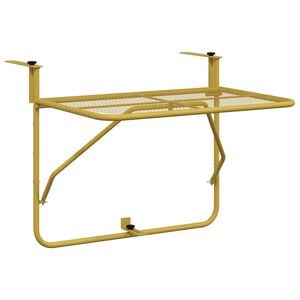 vidaXL Mesa para varanda 60x40 cm a&ccedil;o dourado