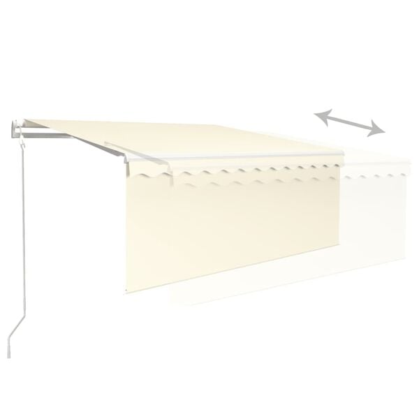 vidaXL Toldo autom&aacute;tico c/ estore/LED/sensor vento 3,5x2,5 m cor creme