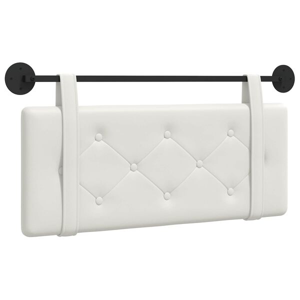 vidaXL Cabeceira Suspensa Branco 110 x 55 x 5 cm Couro Sint&eacute;tico