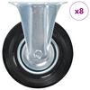 vidaXL 8 pcs rodas fixas 125 mm