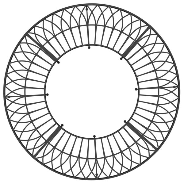 vidaXL Banco para &aacute;rvore redondo &Oslash;160 cm a&ccedil;o preto
