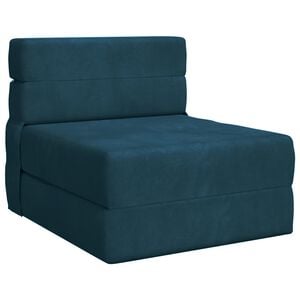 vidaXL Sof&aacute; Cama Dobr&aacute;vel Azul 70 x 80 x 60 cm Tecido