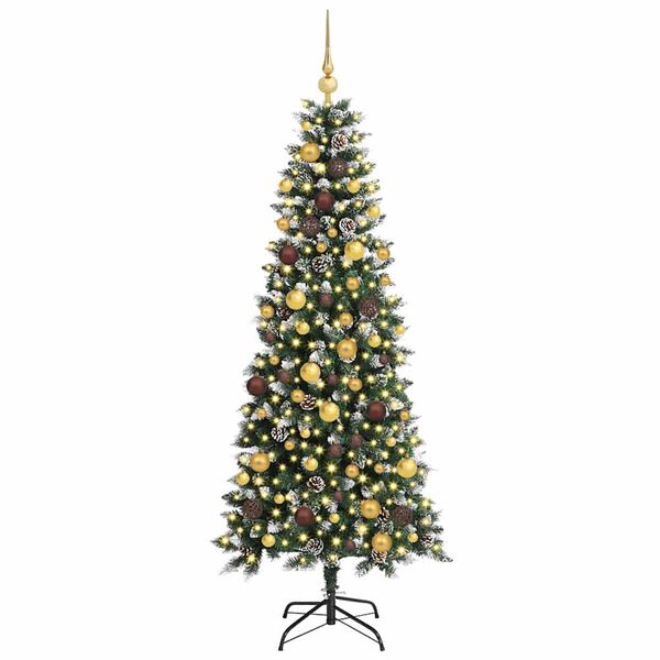 vidaXL &Aacute;rvore de Natal Artificial Verde 180 cm PVC, Pl&aacute;stico e A&ccedil;o