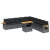 vidaXL 11 pcs conjunto sof&aacute;s de jardim c/ almofad&otilde;es vime PE preto