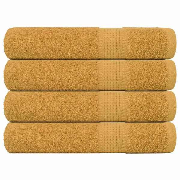 vidaXL Toalhas FROGN 4 pcs 100x200 cm 360 g/m&sup2; ouro