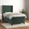 vidaXL Cama com molas/colch&atilde;o 80x200 cm veludo verde-escuro