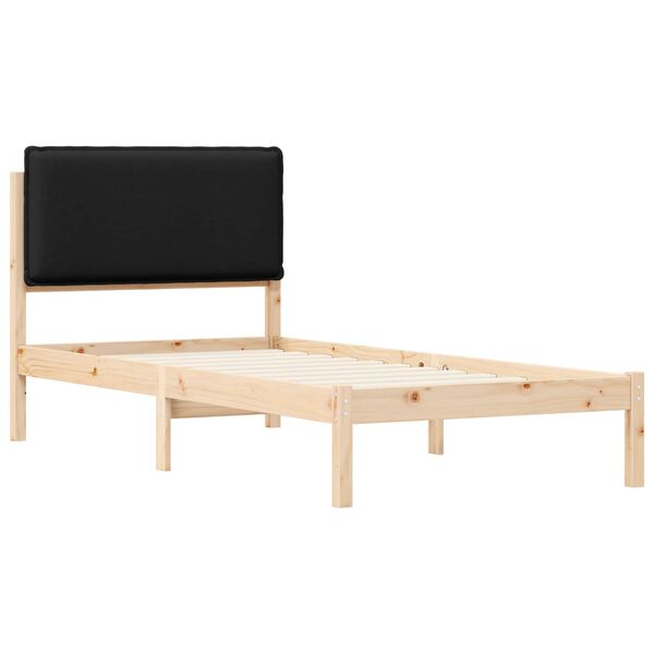 vidaXL Estrutura de Cama com Cabeceira Estofada Preto 75 x 190 cm