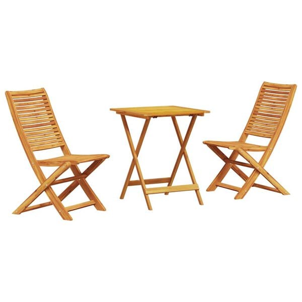 vidaXL Conjunto Bistro Dobr&aacute;vel 3 pcs Castanho