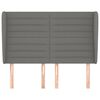 vidaXL Cabeceira cama c/ abas tecido 147x23x118/128 cm cinzento-escuro