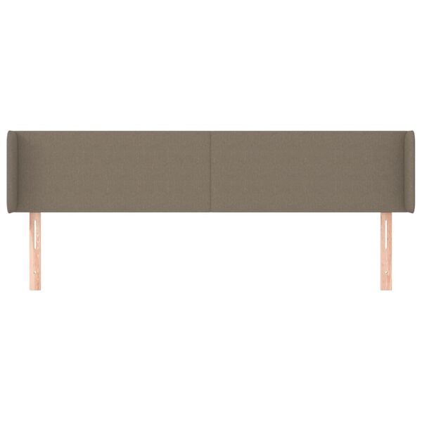 vidaXL Cabeceira cama abas tecido 163x16x78/88 cm cinzento-acastanhado