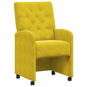 vidaXL Cadeiras de Jantar com Rodas 2 unid. Veludo Amarelo