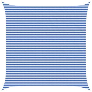 vidaXL Vela de Sombra Azul e Branco 7 x 7 m HDPE
