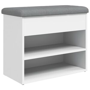 vidaXL Banco para sapatos branco 62x32x50 cm madeira projetada
