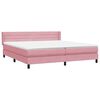 vidaXL Cama com molas/colch&atilde;o 200x220 cm veludo rosa