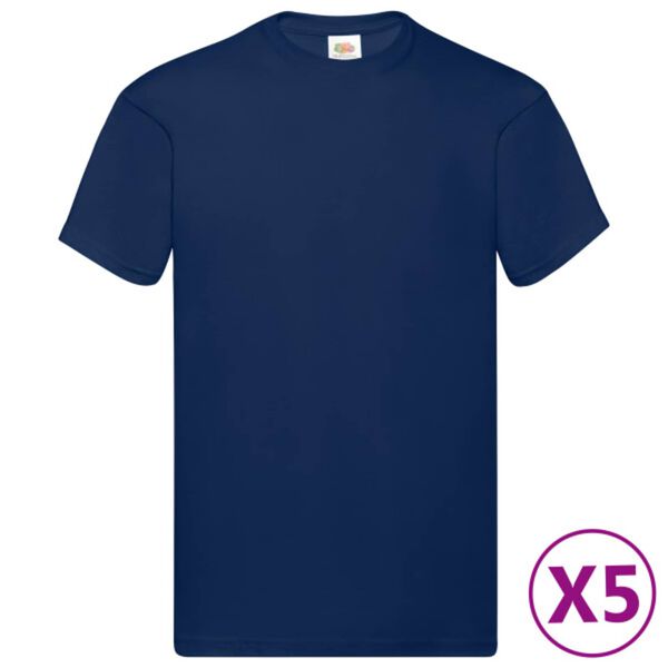 vidaXL Camisa 5 pcs Azul 5XL Algod&atilde;o