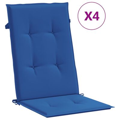 vidaXL Almofadões para cadeiras altas de jardim 4 pcs tecido azul real