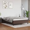 vidaXL Estrutura de cama 140x200cm couro artificial castanho