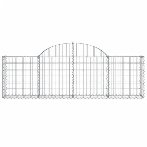 vidaXL Cestos gabião arqueados 20pcs 200x30x60/80 cm ferro galvanizado