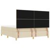 vidaXL Cama Box com colch&atilde;o com cabeceira Creme 180 x 200 cm tecido