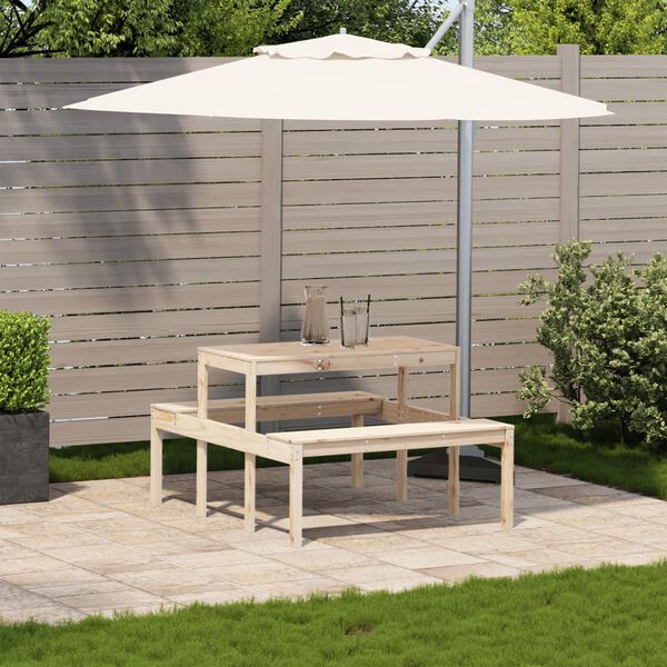 vidaXL Mesa de piquenique 110x134x75 cm madeira de pinho maciça