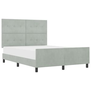 vidaXL Cama Box com cabeceira Cinzento-claro 140 x 200 cm Veludo