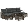 vidaXL Conjunto de Sof&aacute; de Jardim 7 unid. Cinzento vime PE