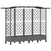 vidaXL Cama Elevada com Treli&ccedil;a e Telhado Cinzento-claro PP