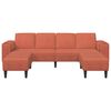 vidaXL Sof&aacute; Laranja Vermelho 250 x 188 x 76 cm Tecido de Veludo Cotele