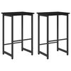 vidaXL Banco de bar 2 pcs Carvalho Preto 40 x 32 x 74 cm