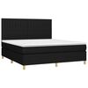 vidaXL Cama box spring c/ colch&atilde;o e LED 180x200 cm tecido preto