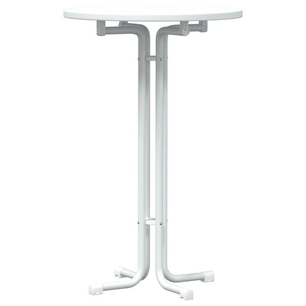 vidaXL Mesa de bar &Oslash;70x110 cm derivados de madeira e a&ccedil;o branco
