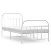 vidaXL Estrutura de cama com cabeceira e p&eacute;s 100x190 cm metal branco