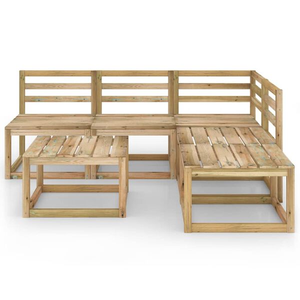 vidaXL 6 pcs conjunto lounge de jardim pinho impregnado verde