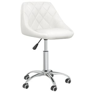 vidaXL Cadeira de escrit&oacute;rio girat&oacute;ria couro artificial branco