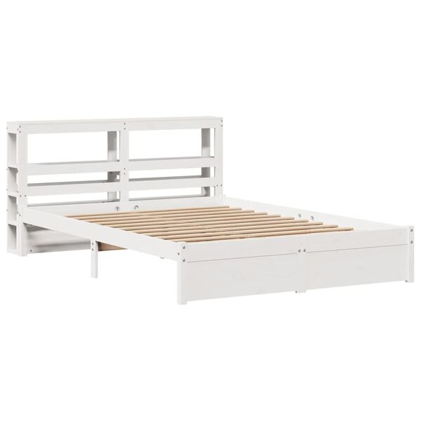 vidaXL Estrutura de cama c/ cabeceira sem colch&atilde;o 160x200 cm branco