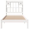 vidaXL Cama com estante sem colch&atilde;o 75x190 cm pinho maci&ccedil;o branco