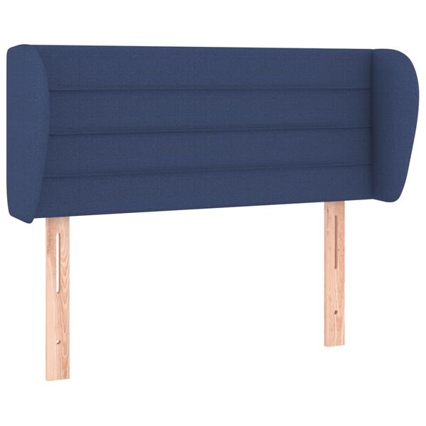 vidaXL Cabeceira de cama c/ abas tecido 83x23x78/88 cm azul