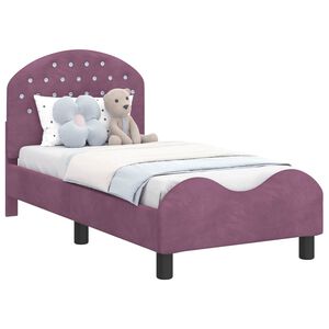 vidaXL Estrutura de Cama para Crian&ccedil;a com Cabeceira Roxo 70 x 140 cm