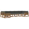 vidaXL Conjunto de Sof&aacute;s para Exterior 7 pcs Natural e Antracite